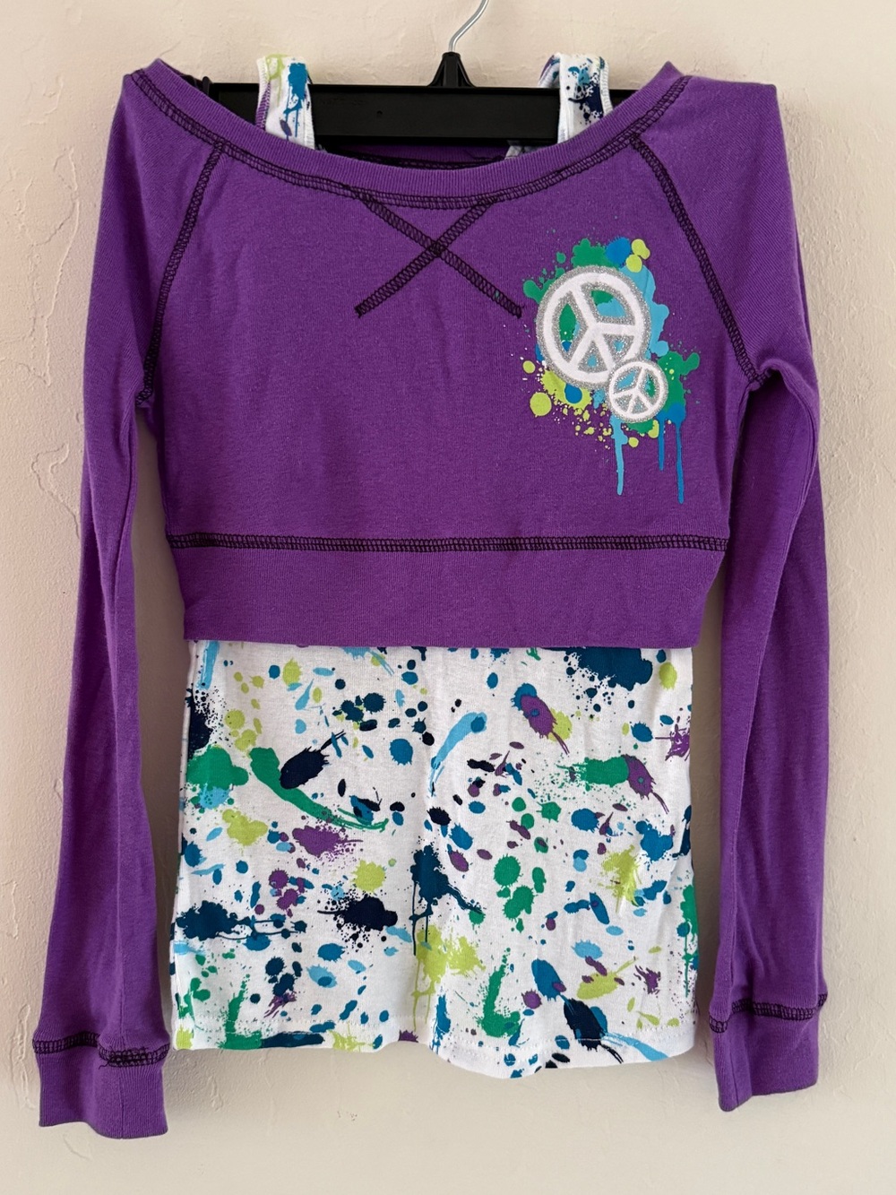 NWT Canyon River Blues Peace Sign Layered Top Girls Size S Y2K